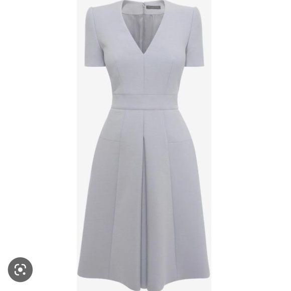 Alexander McQueen Cloud Blue Box Pleat Dress - Picture 5 of 11